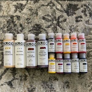Golden Fluid Acrylics Paint Bundle - Traces (14 Colors 4floz & 1floz Bottles)